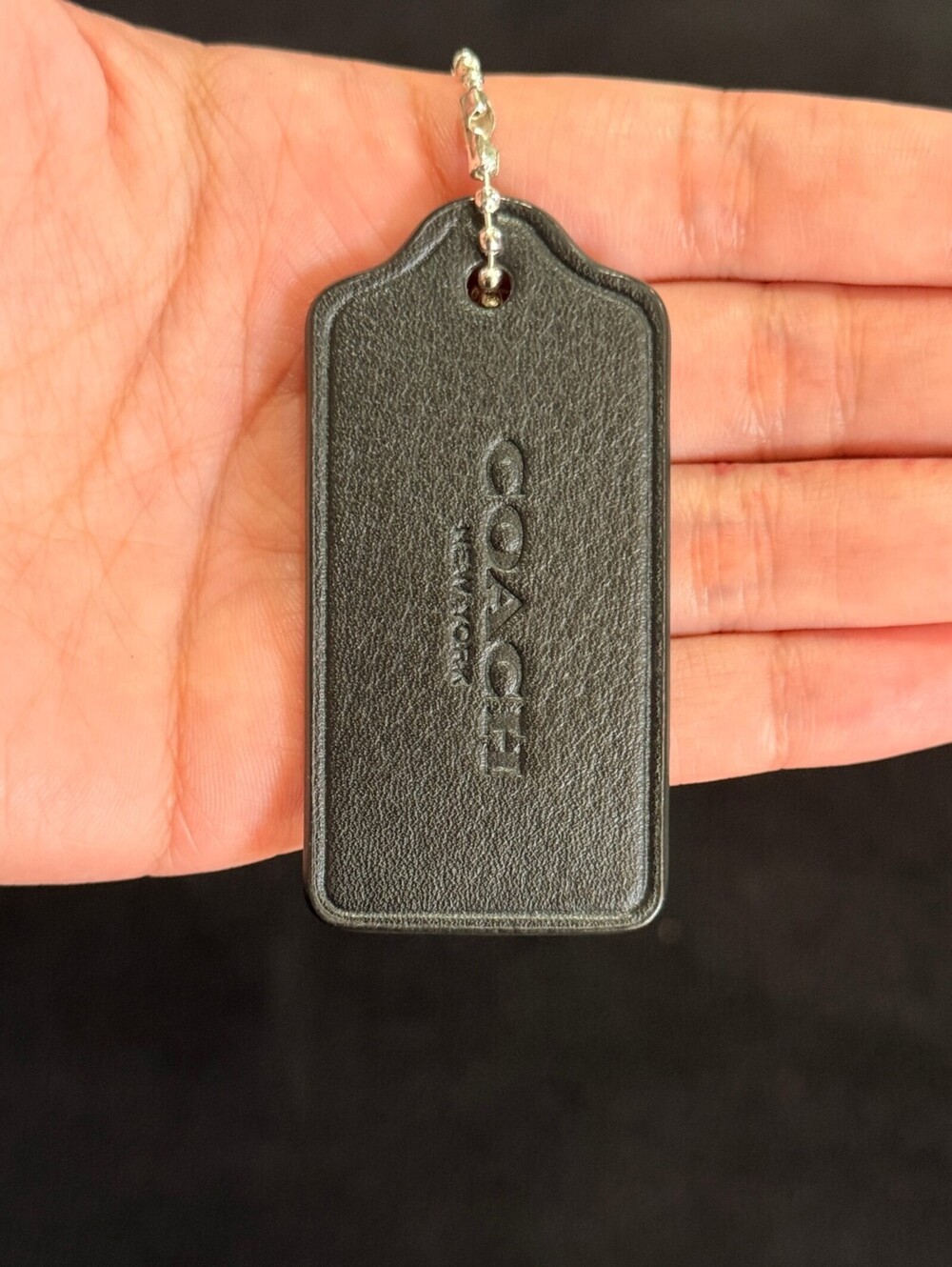 2.5" Modern Coach Leather Key Fob Keychain Hang Tag Hangtag